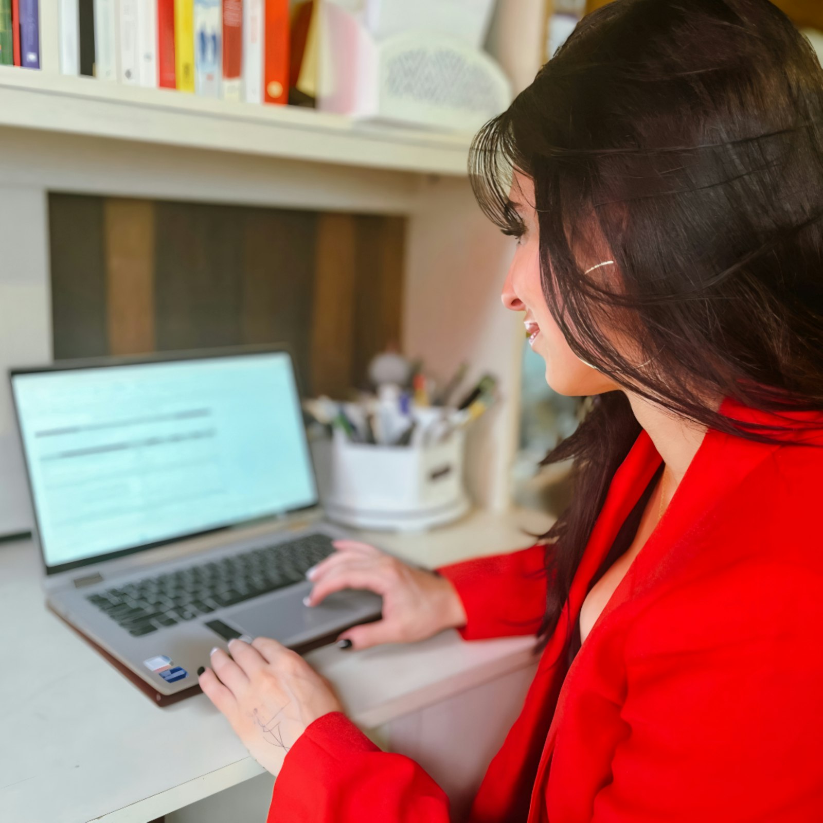 A laptop screen during a video consultation